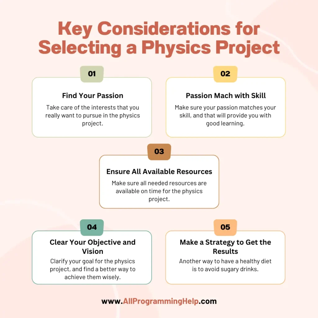Key Considerations for Selecting a Physics Project